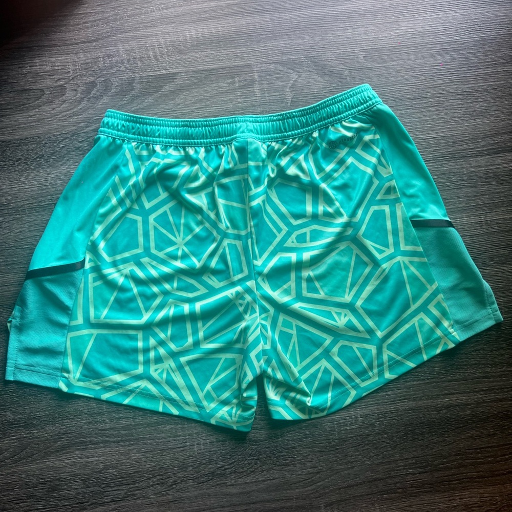 Pre-loved adidas Teal Geometric Women's Athletic Shorts